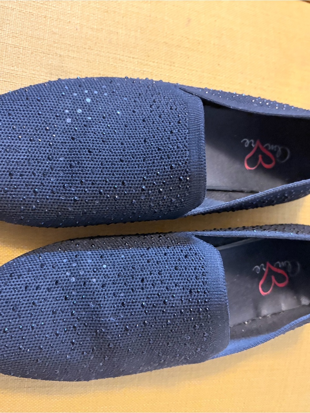 Amore Black Fabric Slip-On Loafers